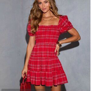 Holiday Muse Plaid Mini Dress | Vici